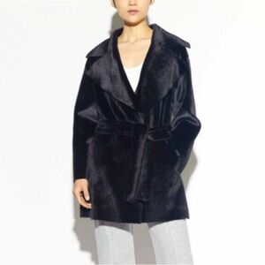 Apparis | Marine Faux Fur Belted Coat